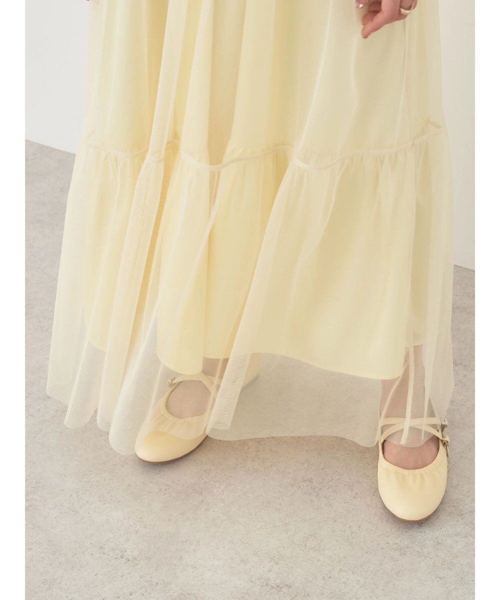 earth music&ecology ＳＥＴ２点ティアードペチドレス＋チュールワンピース 