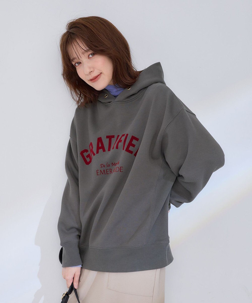 ANY 【洗濯機可能/サスティナブル】ロゴ裏起毛パーカー 