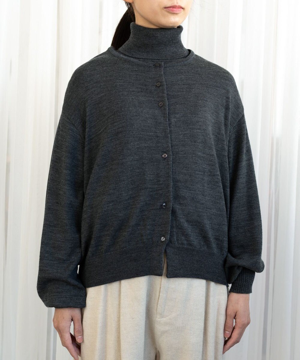 muuc エクストラファインメリノ・丸襟カーディガン 
