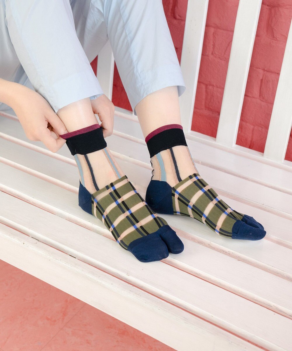 COQ multiple check シアーチェック足袋ソックス 