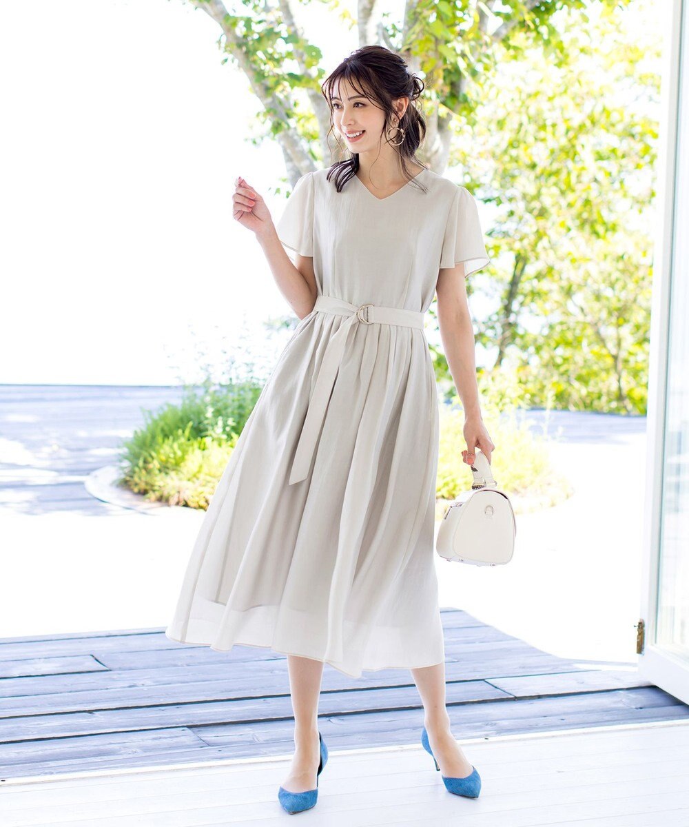 Tiaclasse 【洗える】大人上品なシアータックワンピース 