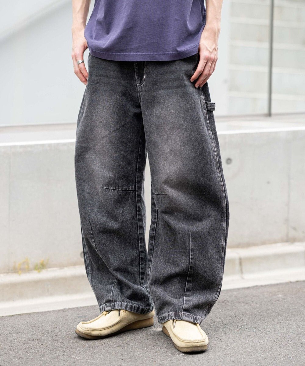 WEGO 【ユニセックス着用ITEM】イージーバレルレッグペインターパンツ 