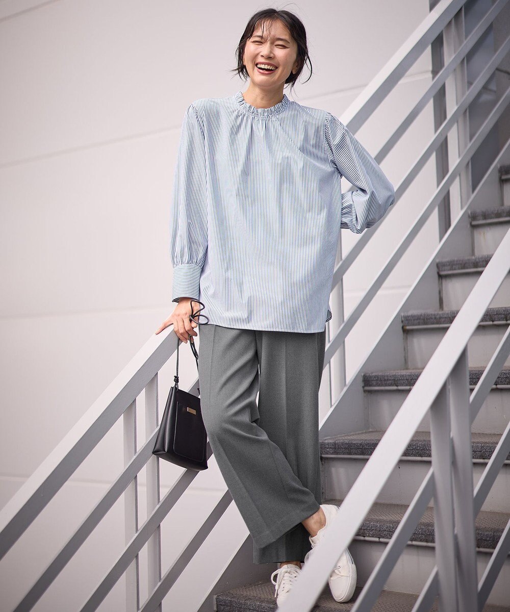 ANY 【手洗い可能/抗菌防臭/UVカット/速乾】フリルモックブラウス 