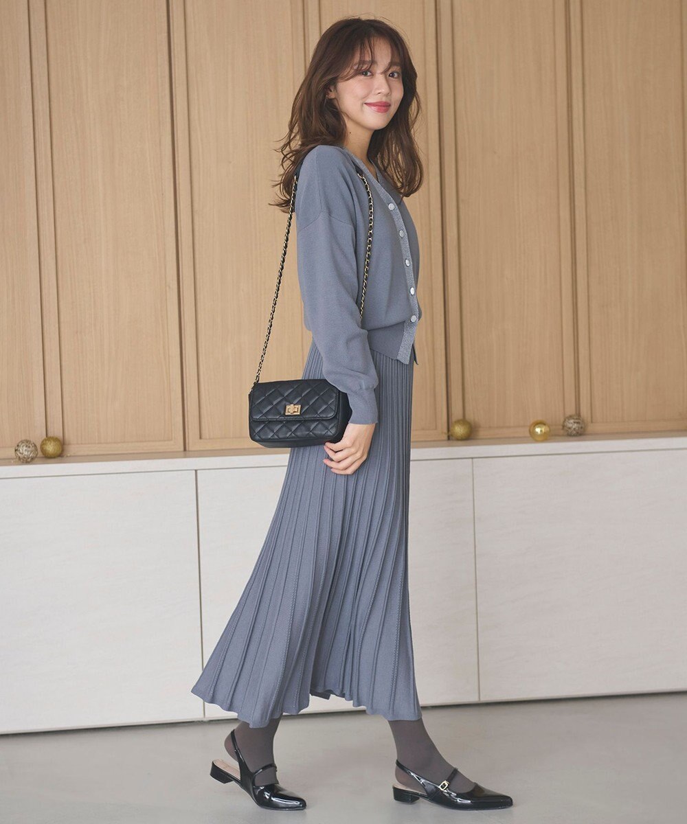 Feroux 【洗える・セットアイテム】ラメライン・ニットセットアップ 