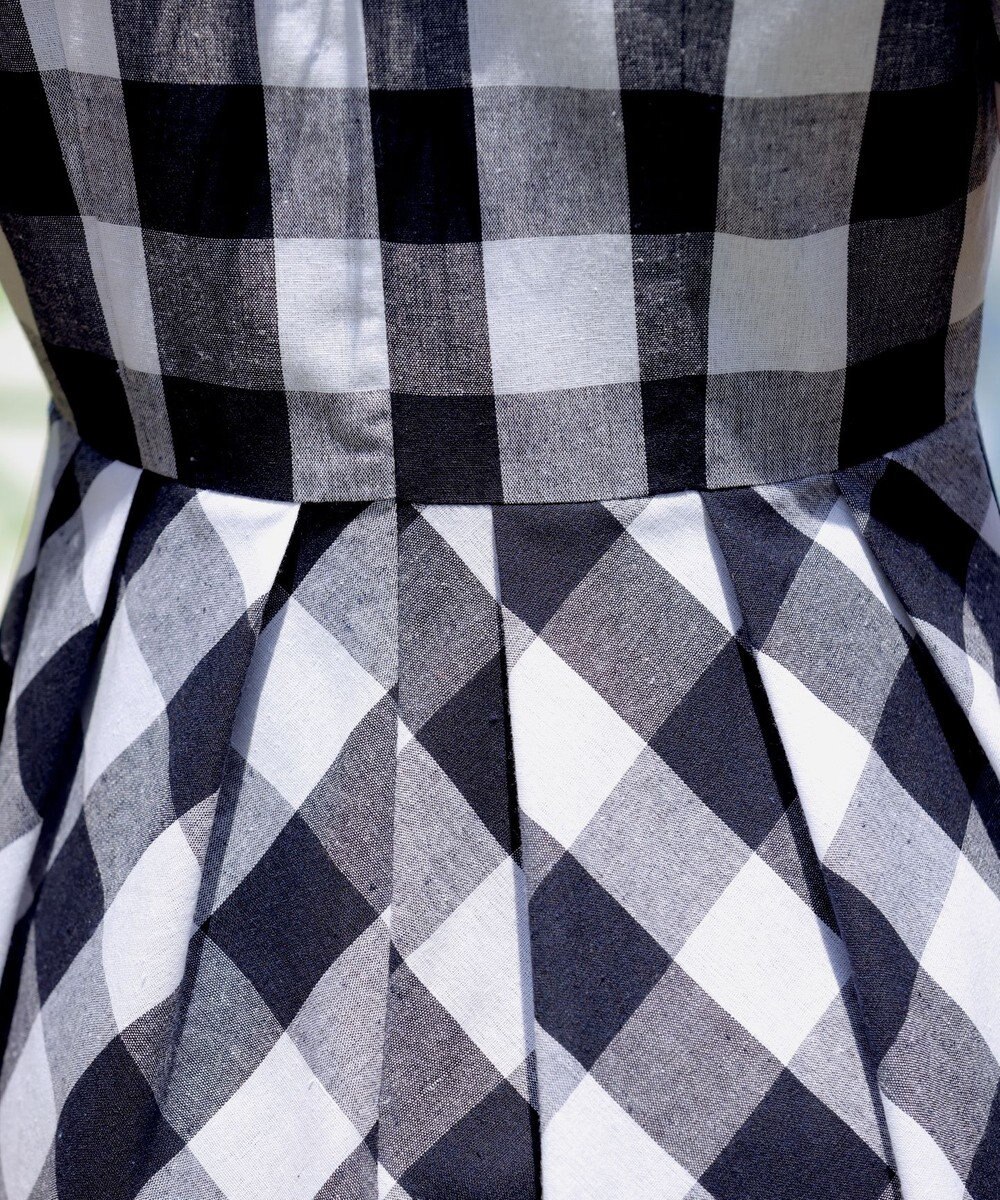 Tiaclasse 【袖が選べる・洗える】大柄ギンガムチェックワンピース 