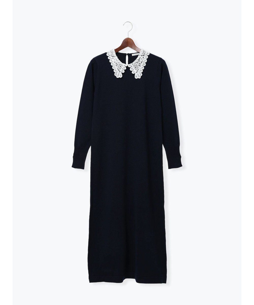 Te chichi レース衿ニットワンピース 