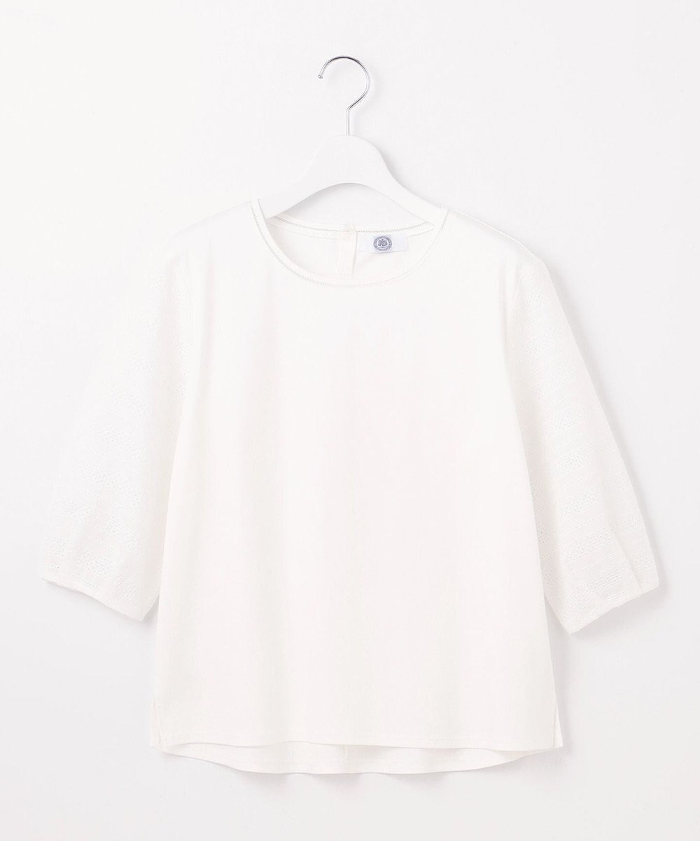 J.PRESS LADIES L 【WEB限定カラーあり】スムースジャージー 刺繍スリーブ カットソー 