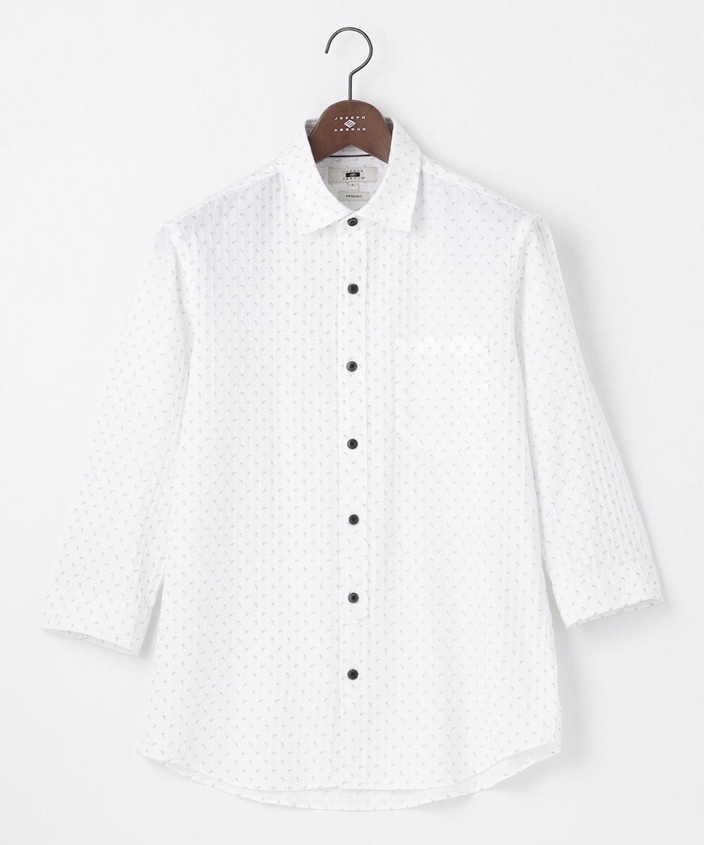 JOSEPH ABBOUD 【UVカット】オーガニックコットンプリッセ 七分袖シャツ 
