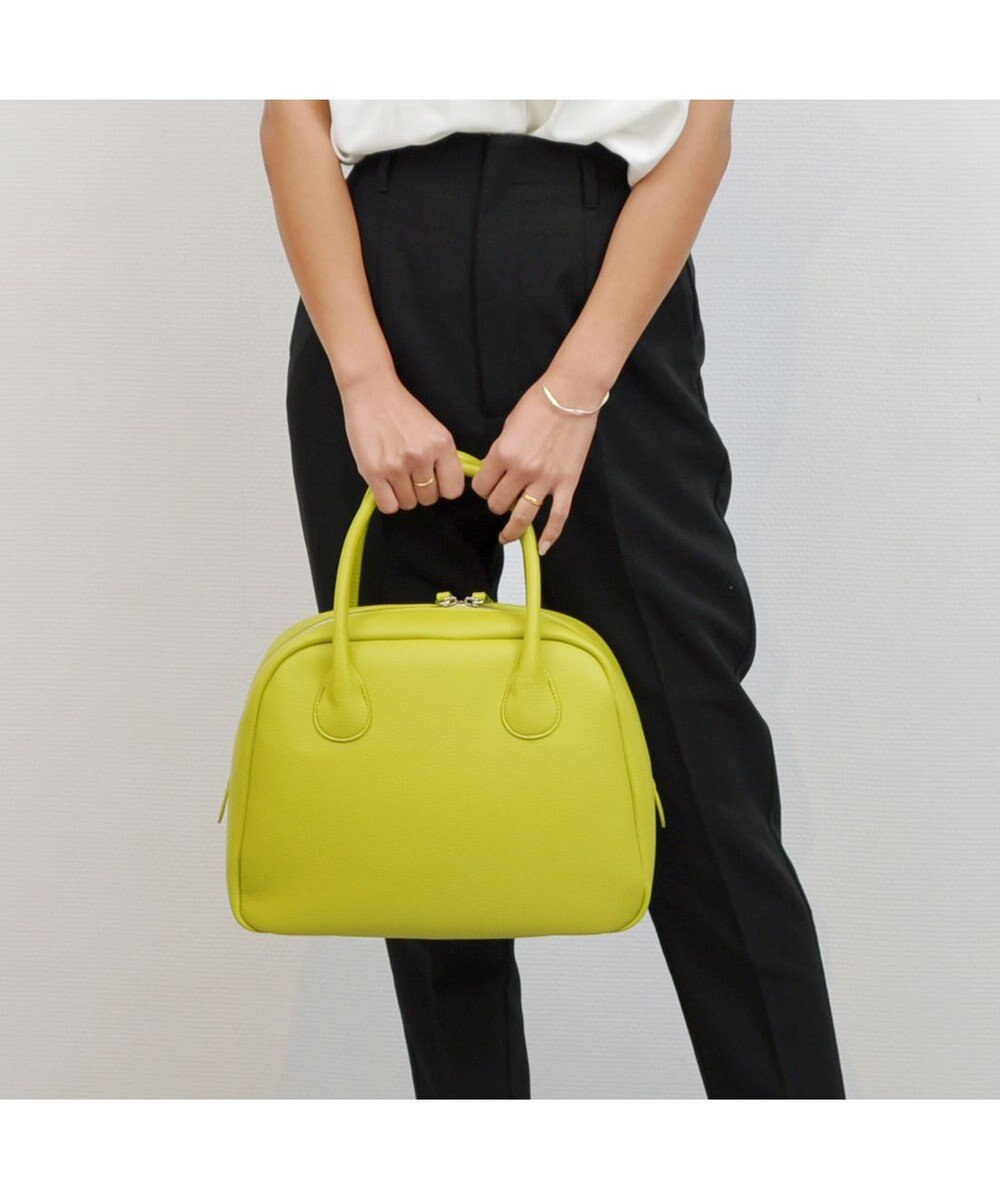 UNBILLION cachecache 丸根革ラウンドボストン 