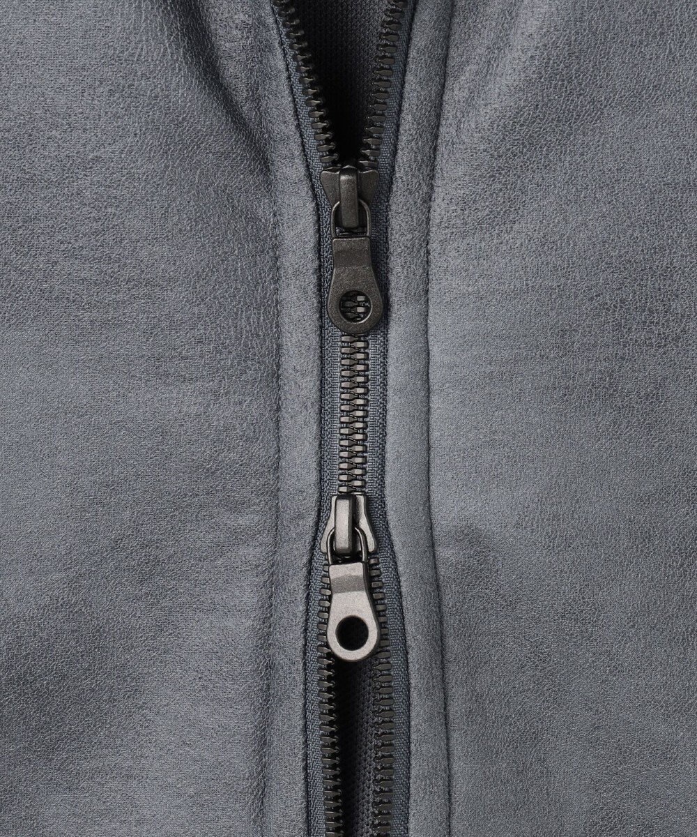 JOSEPH HOMME 新素材【ストレッチ/光沢感】レザーライクジャージーコンビ　フーディー 