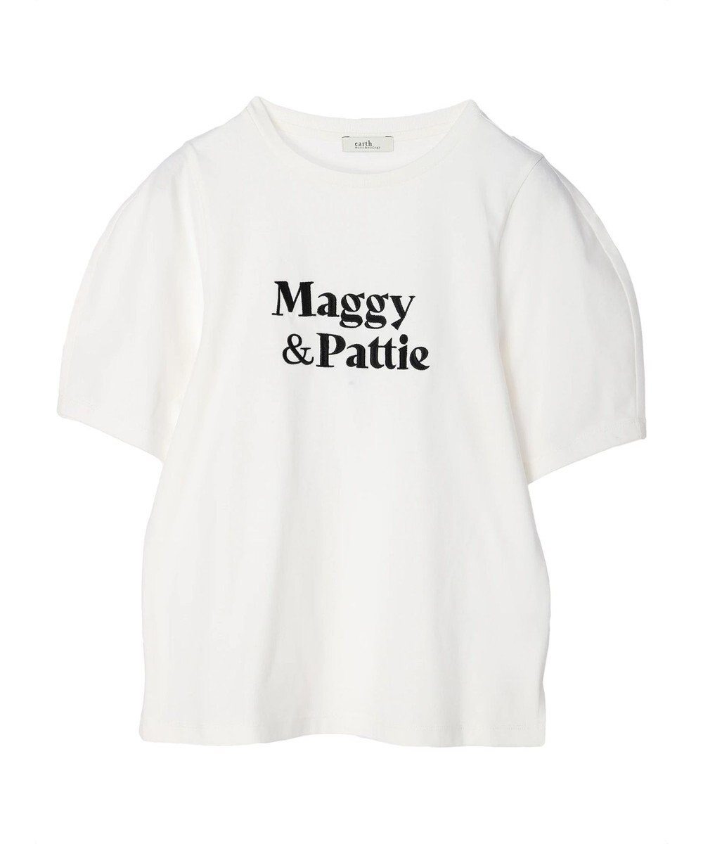 earth music&ecology フォルムスリーブ刺繍ロゴＴＥＥ 