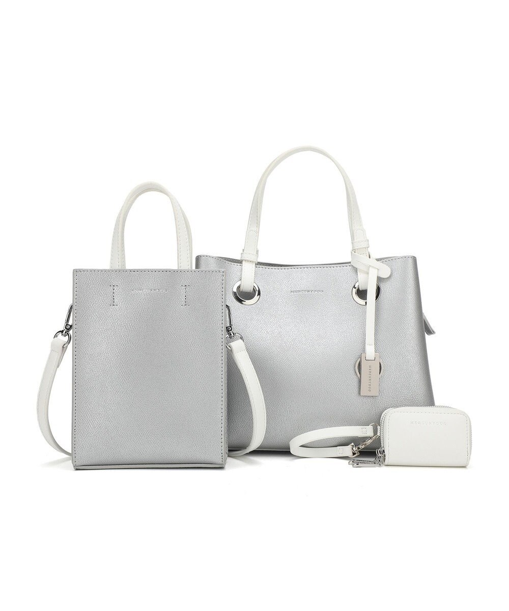 style code 【MERCURYDUO/マーキュリーデュオ】限定3点セット　①キーリング付両アオリハンドバッグ、②縦長ショルダーバッグパスポート入れ、③Wファスナースマートキーケース 