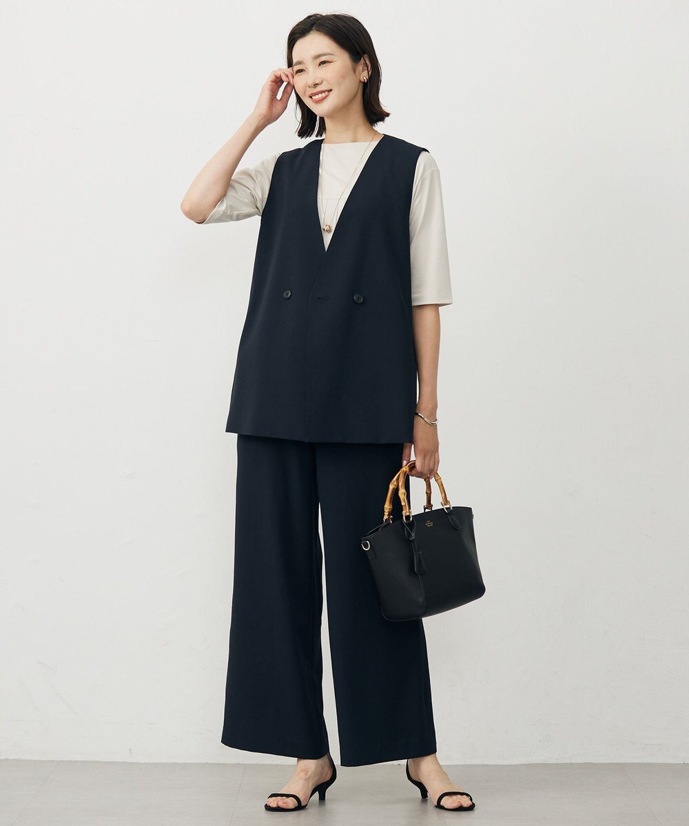 J.PRESS LADIES 【洗える・抗菌防臭・接触冷感・吸水速乾】ドライポンチ フレア カットソー 