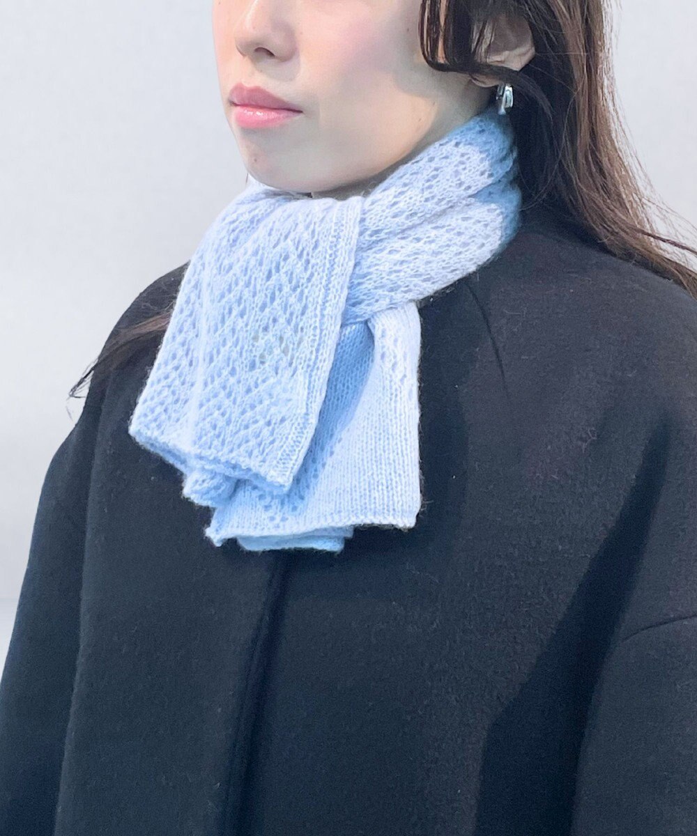 MOONBAT 【カシミヤ100%】2WAYレーシーニットスヌードマフラー 