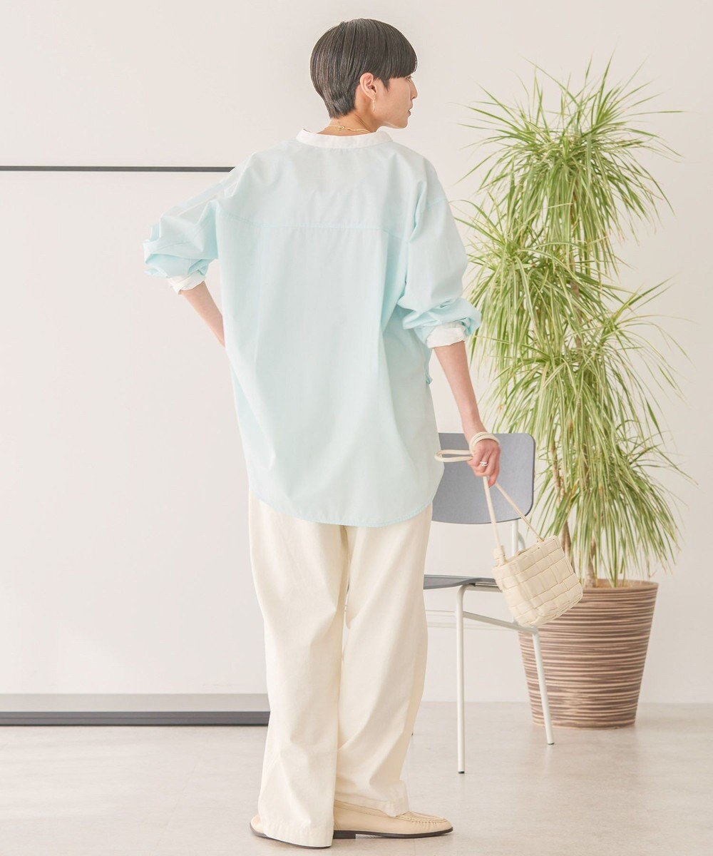 AMERICAN HOLIC イージーケアバンドカラーロングシャツ 