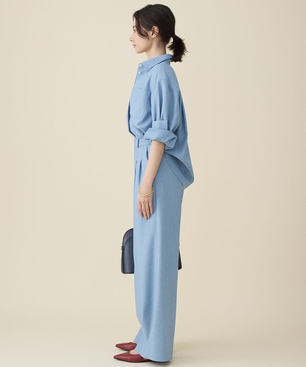 自由区 L 【セットアップ対応】ソフトリネンダンガリー シャツ 