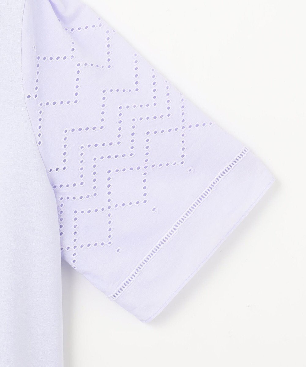 23区 【洗える】エンブロイダリー コンビジャージー カットソー 