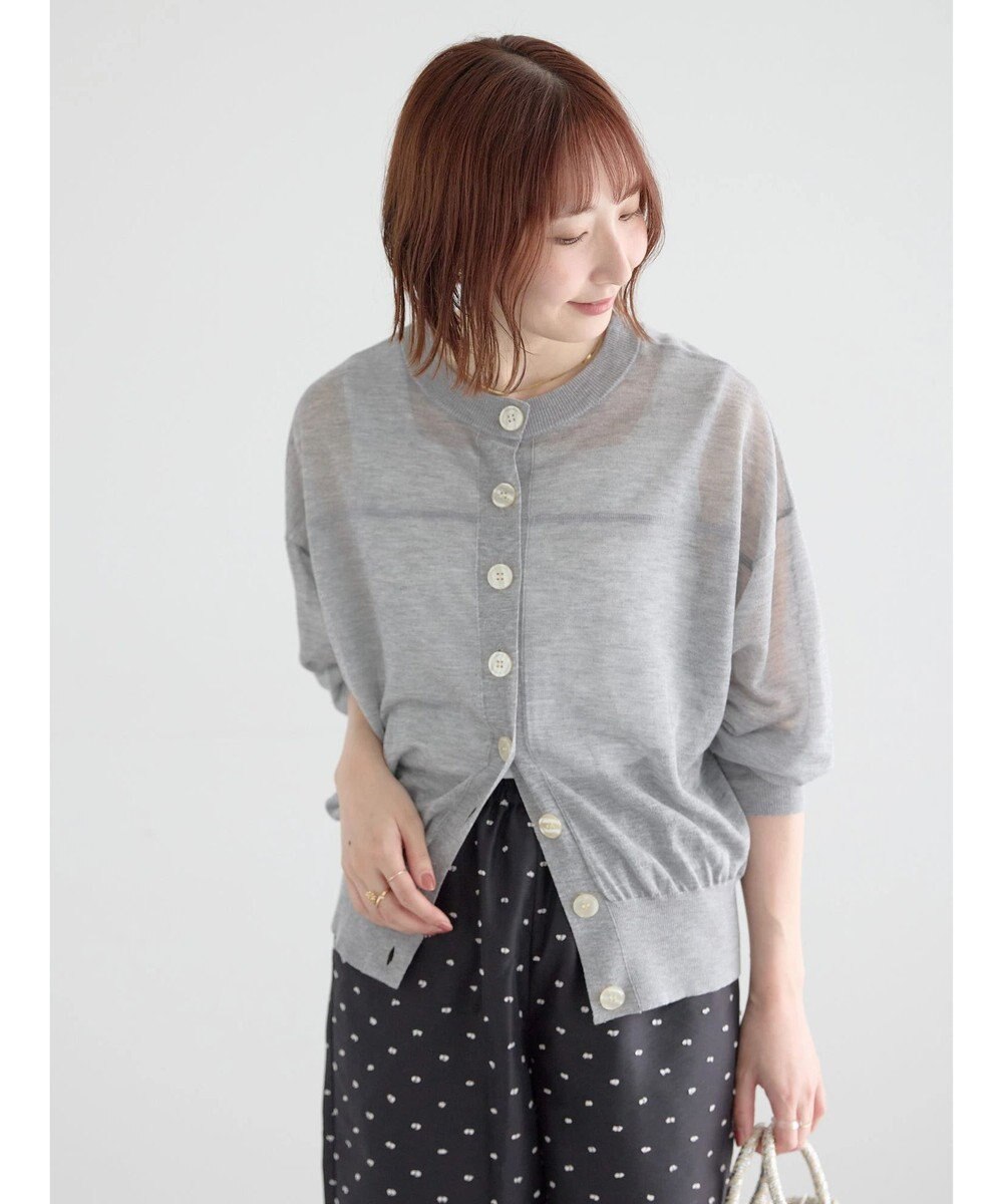 Te chichi 14G前後2WAYクルーカーディガン 