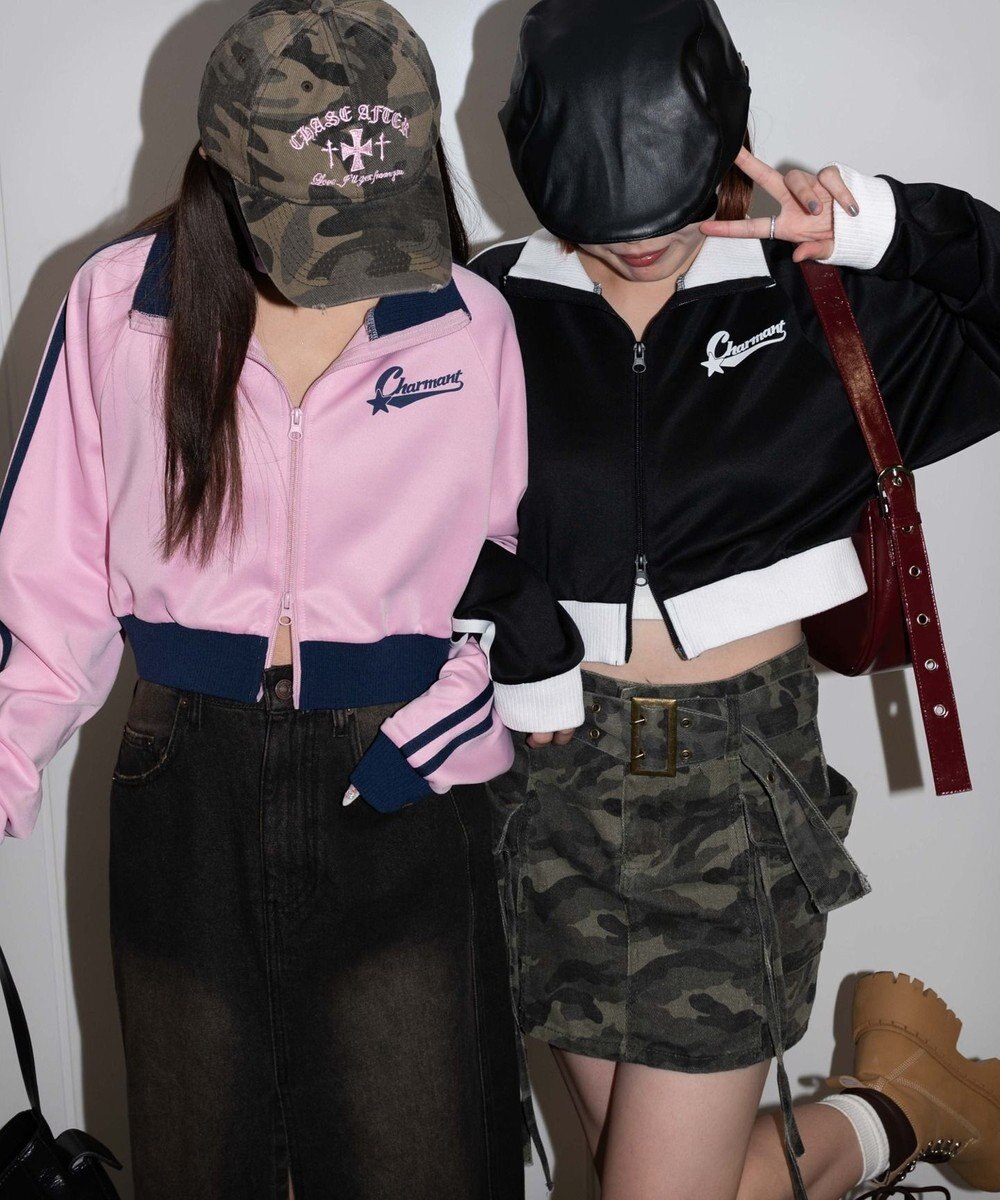 WEGO ロゴプリントトラックジャケット 