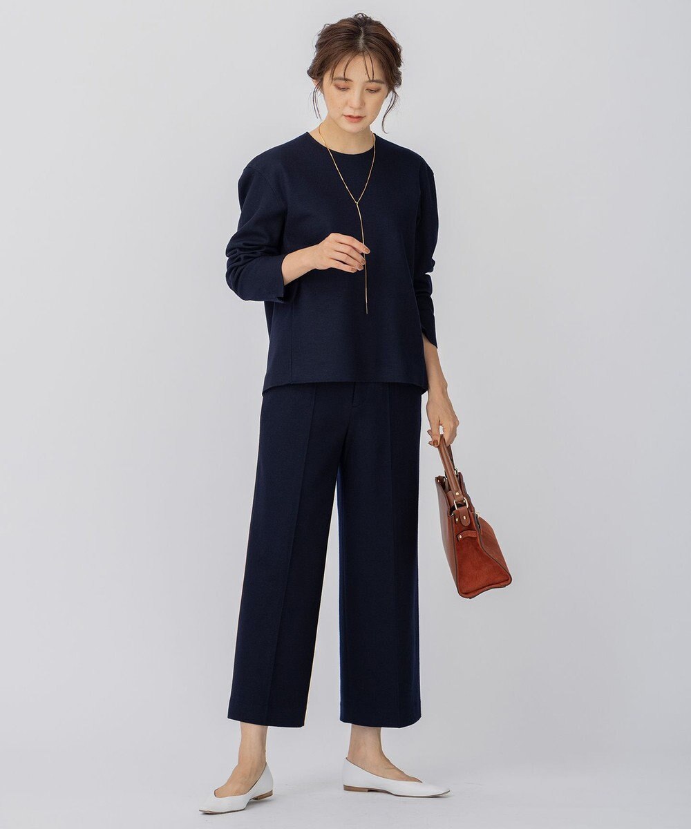 23区 【CLASSY.1月号掲載】ウール圧縮スムース クルーネック トップス 