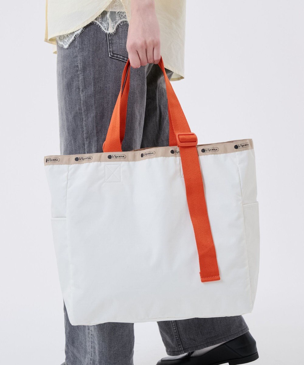 LeSportsac LG HANDLE ADJ TOTE/メレンゲ/マンダリンウェビング 