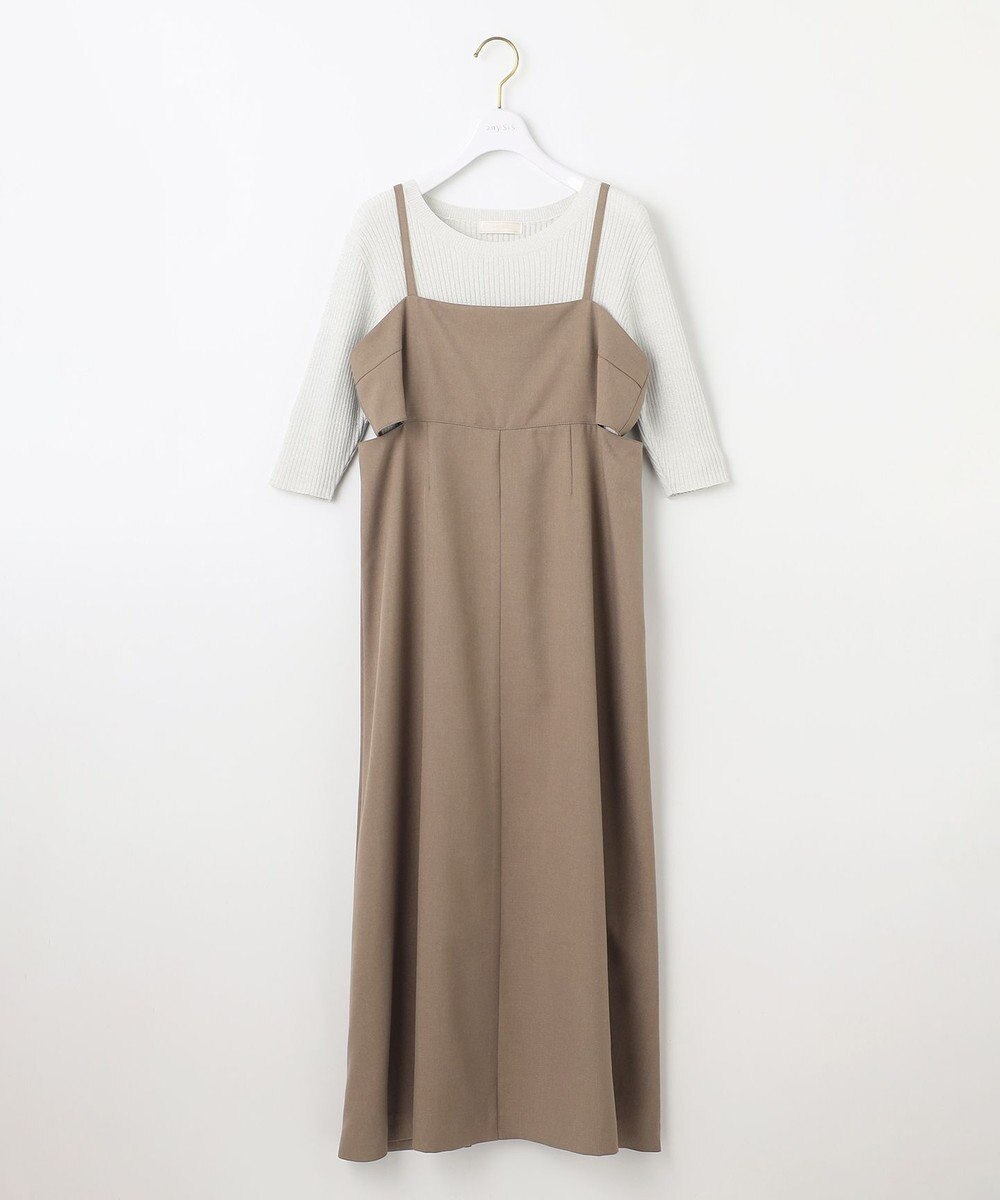 ANY SIS L 【洗える・2SET】カットデザインスタイルアップ ワンピース×ニット 