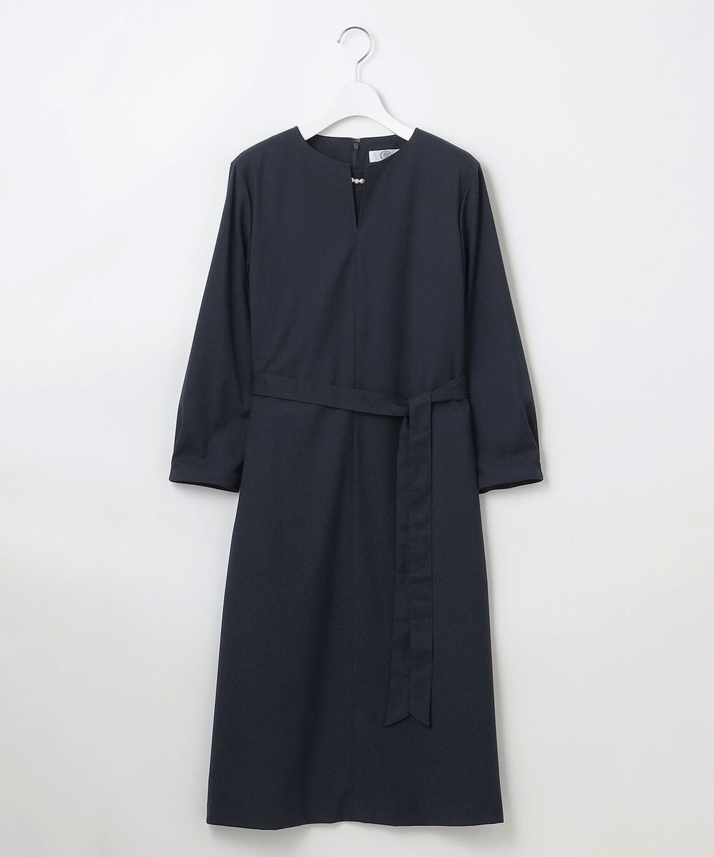 J.PRESS LADIES L 【洗える】T/Rウォッシャブルギャバ パール釦 ワンピース 