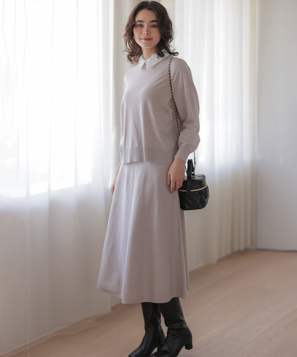 組曲 S 襟付きニットアップ 