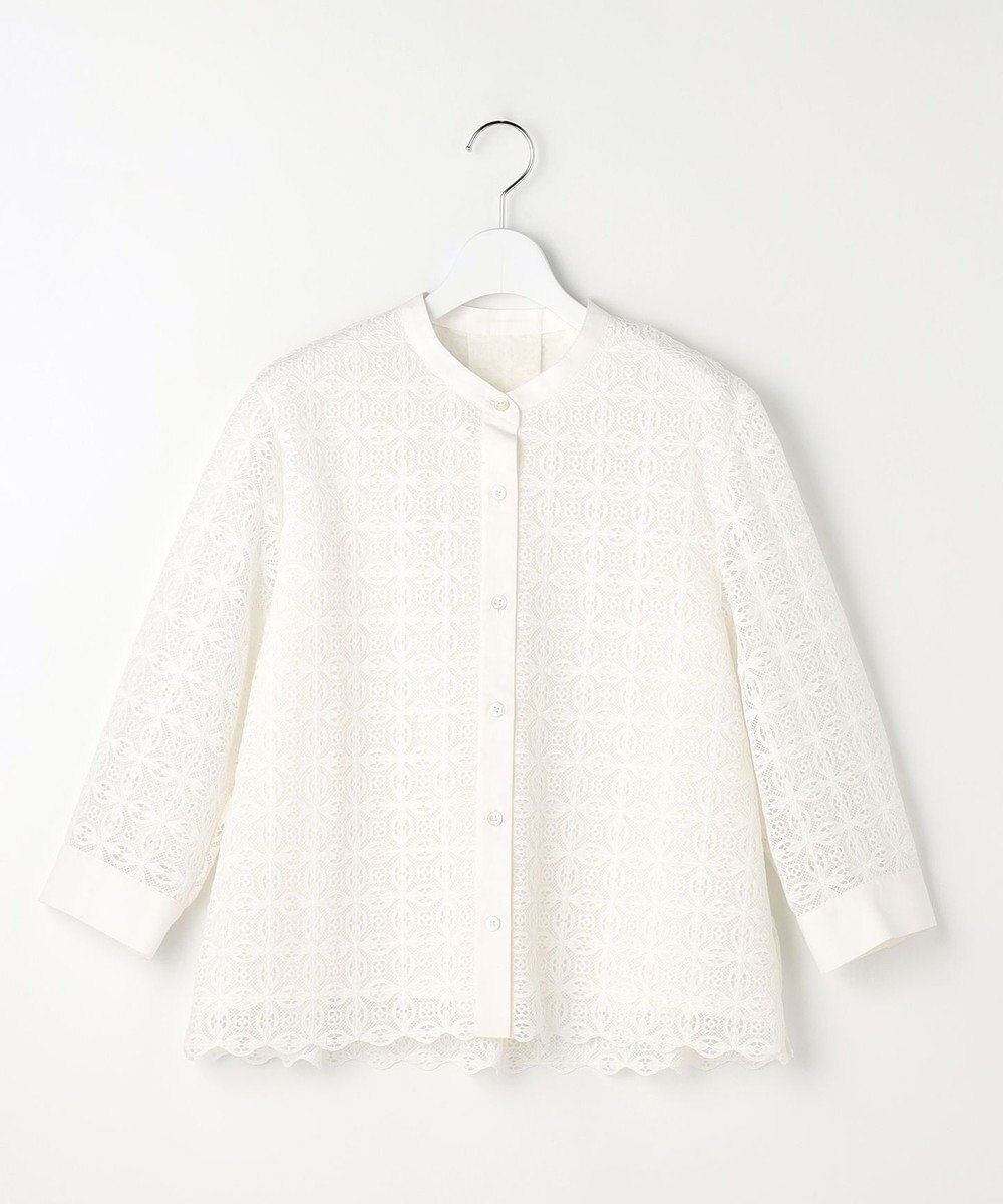 自由区 S ジオメトリックレース ブラウス 