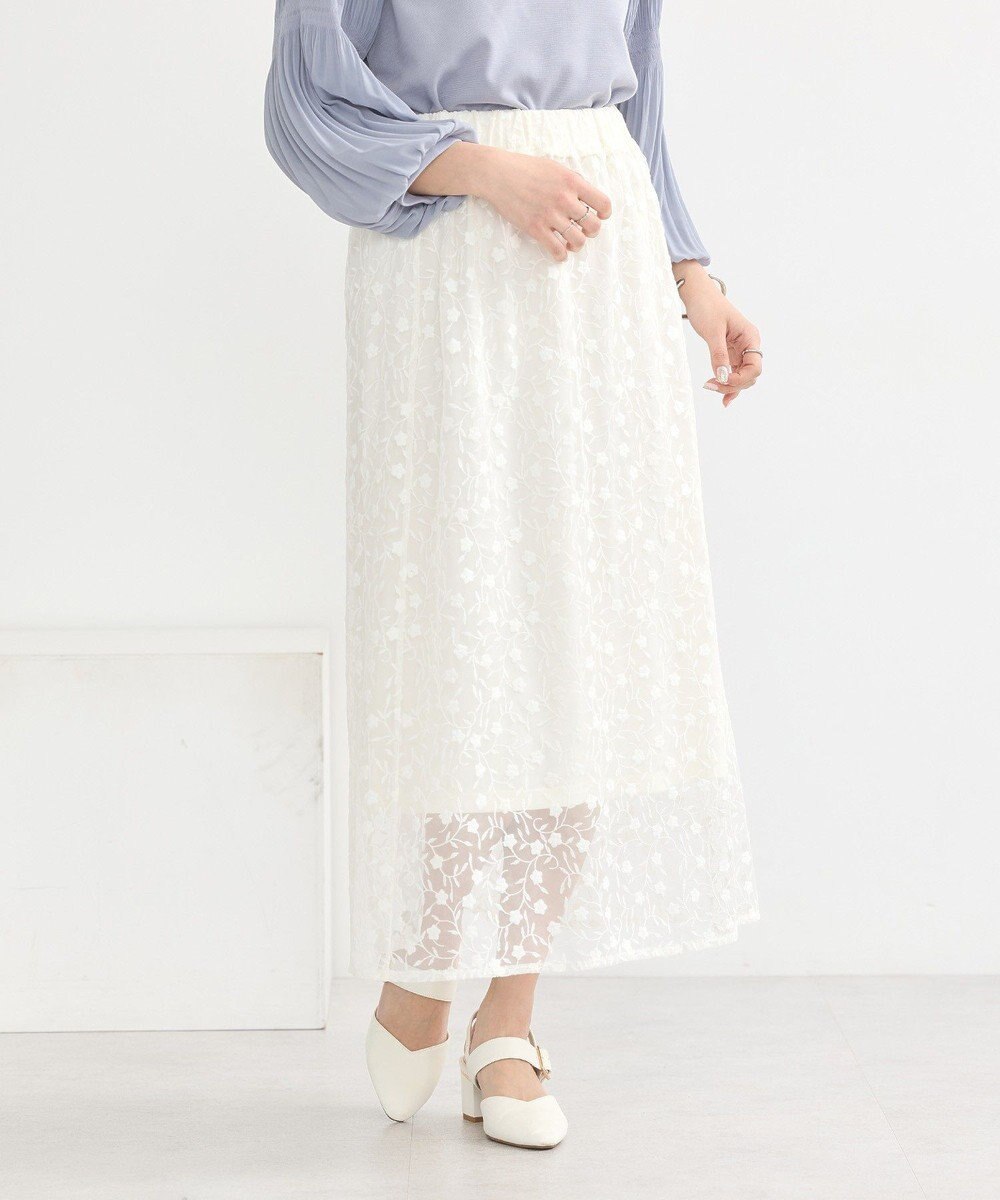 earth music&ecology シアーレースレイヤードスカート 