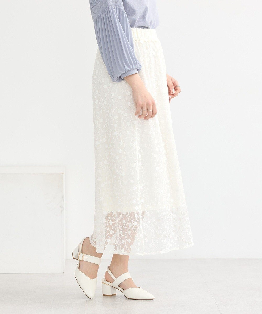 earth music&ecology シアーレースレイヤードスカート 