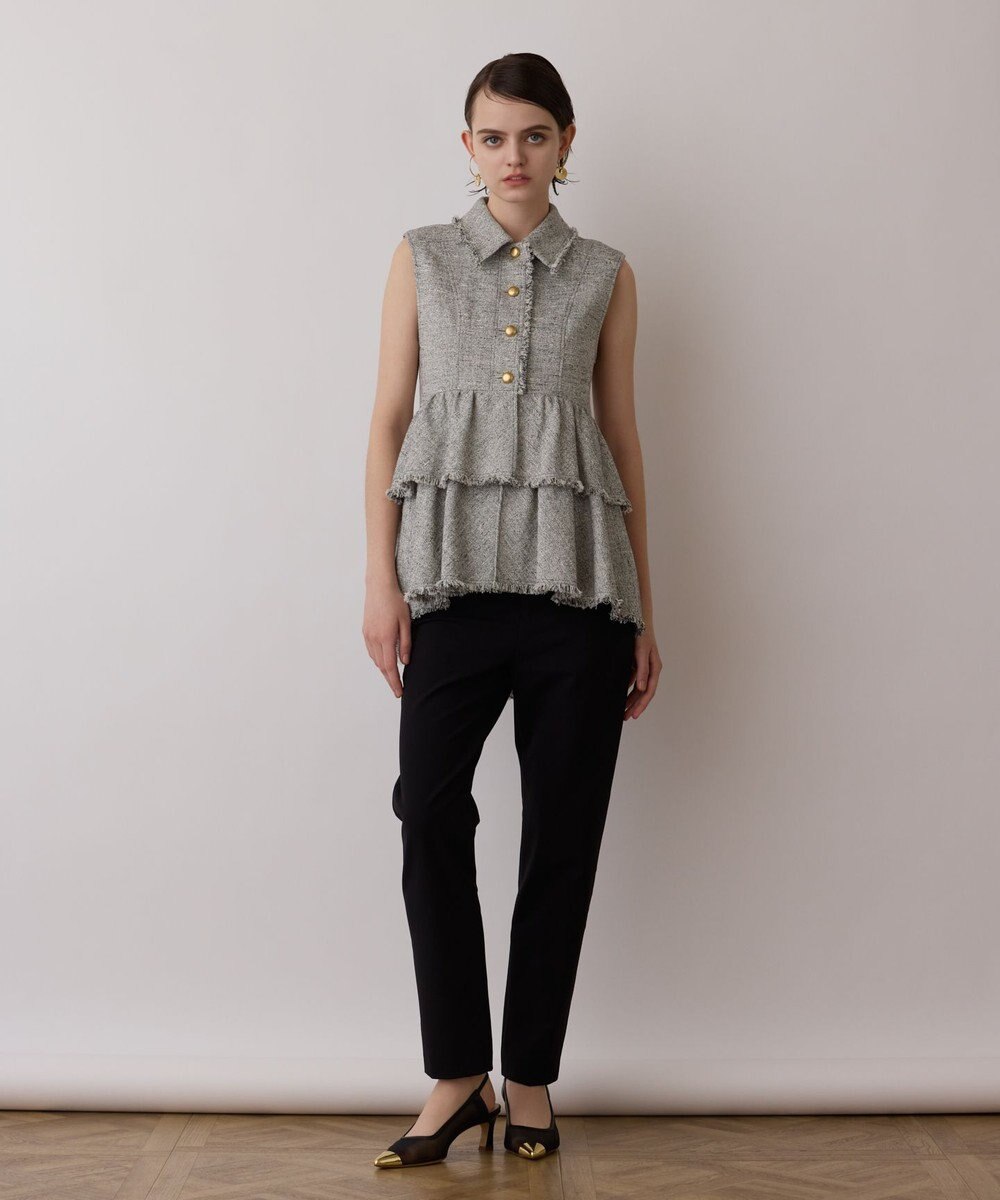 GRACE CONTINENTAL ストレッチテーパードパンツ 