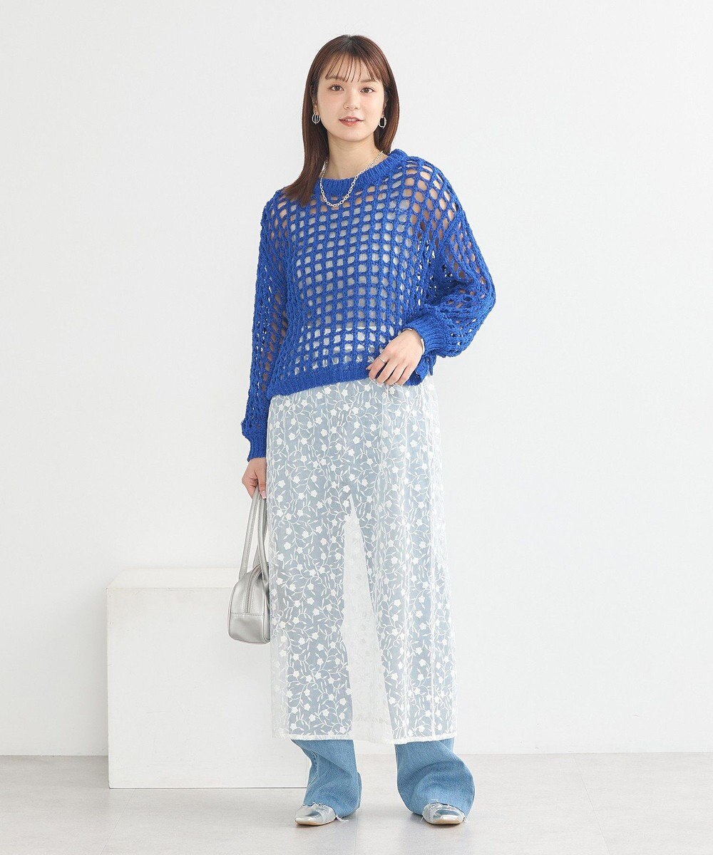 earth music&ecology シアーレースレイヤードスカート 