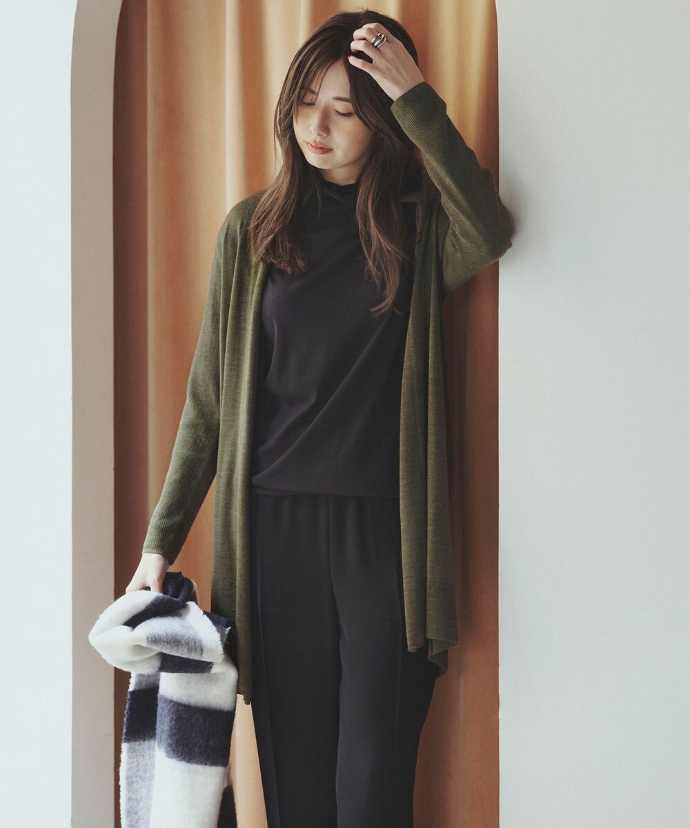 23区 サステナブルウール ショールカラー カーディガン 