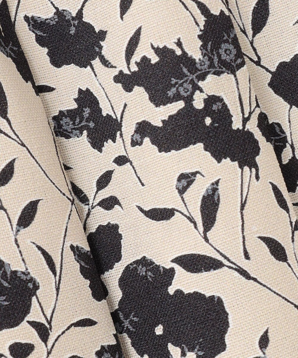 自由区 L 【洗える】リネンライクフラワープリント スカート 