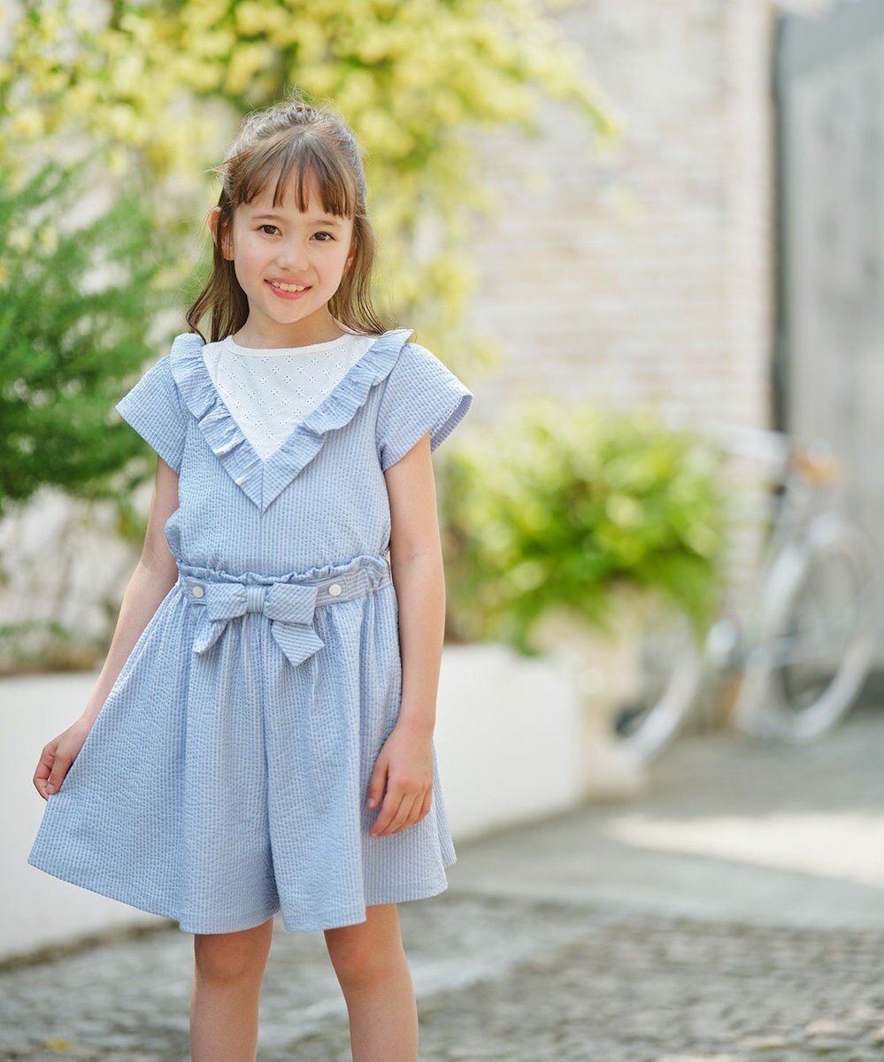 組曲 KIDS 【150-160㎝】サッカーストライプ ブラウス 