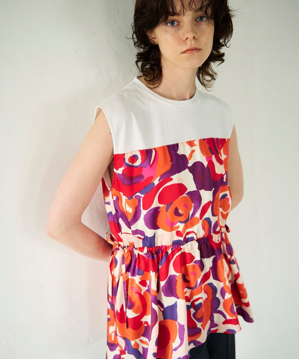 GRACE CONTINENTAL ペイントカラープリントトップ 