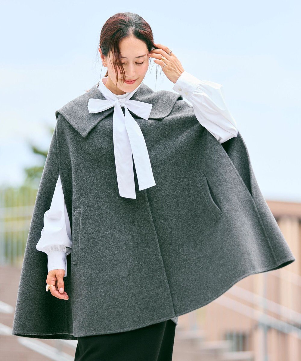 #Newans セーラーカラーダブルフェイスケープコート 