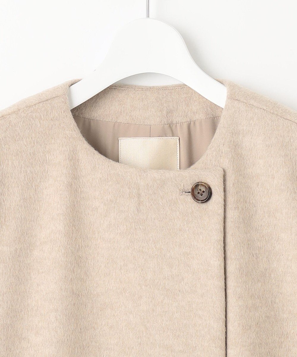 自由区 【WEB限定】ブラッシュドビーバー ショート丈ノーカラーコート 