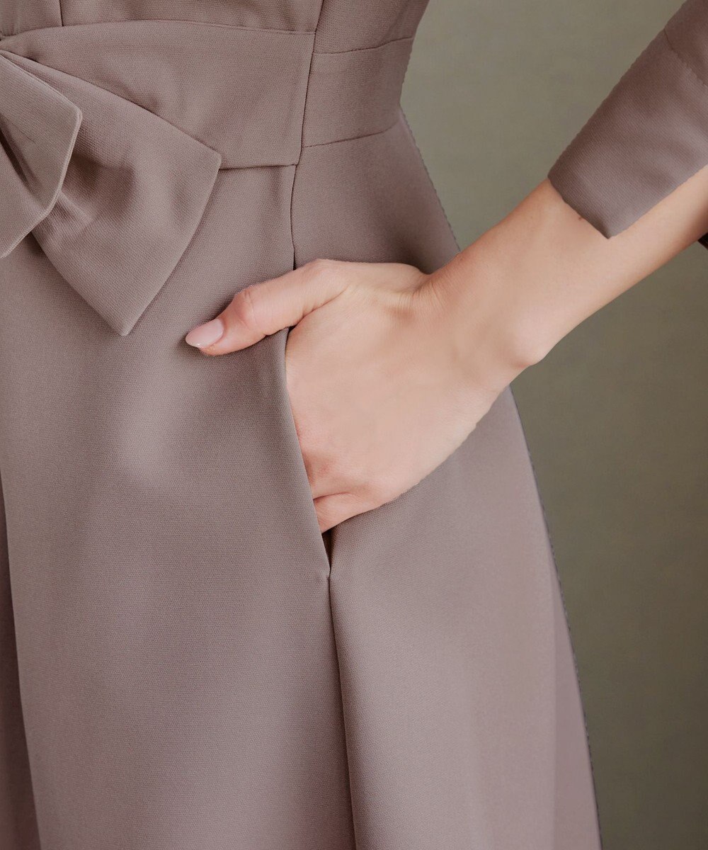 Tiaclasse 【セレモニー・XSサイズ追加・新色追加】アシメリボンベルトフレアワンピース 