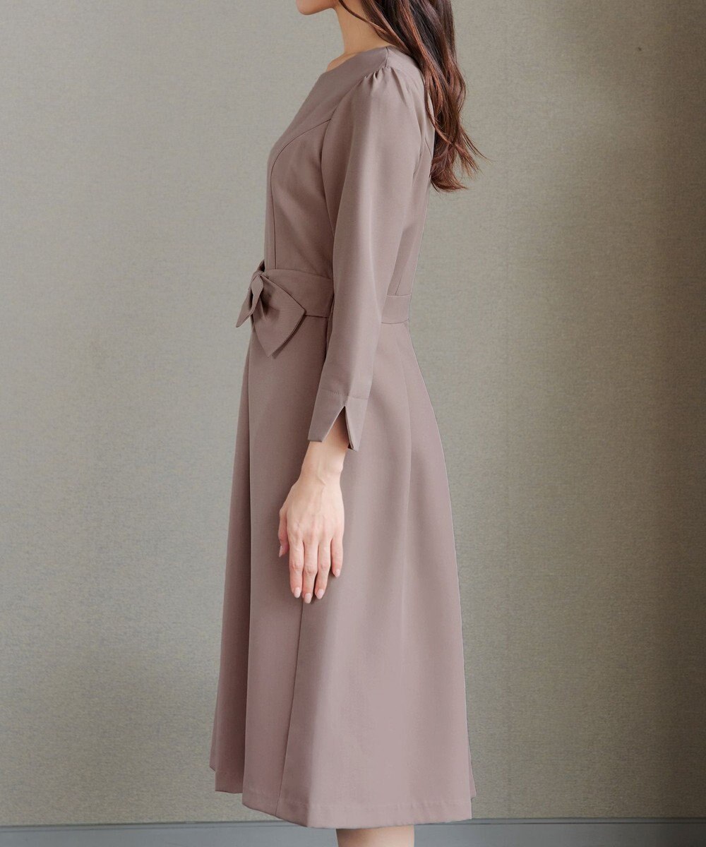 Tiaclasse L 【セレモニー・新色追加】アシメリボンベルトフレアワンピース 