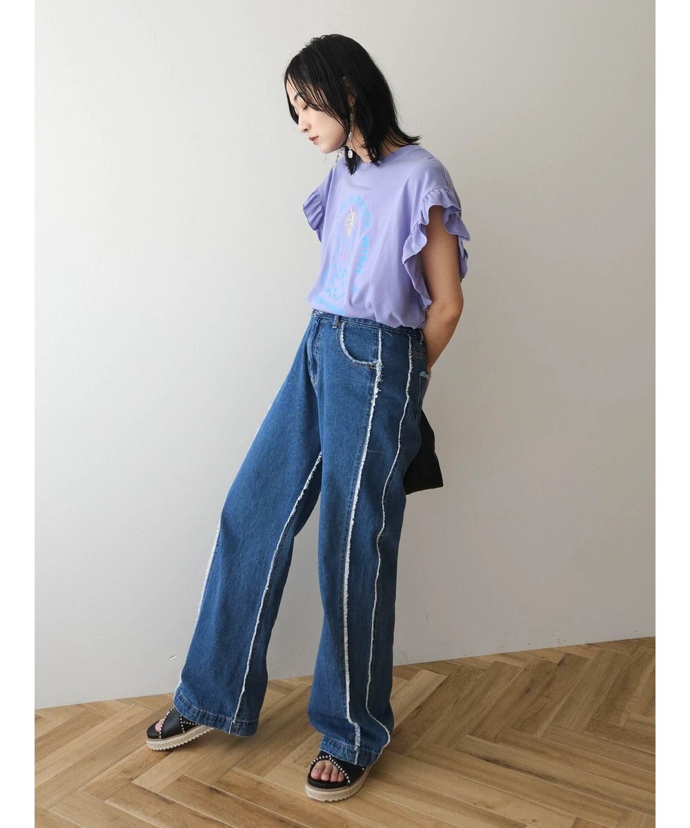 Green Parks ・ＤｏｕｂｌｅＦｌａｇｓ　フリルショルダープリントＴＥＥ 