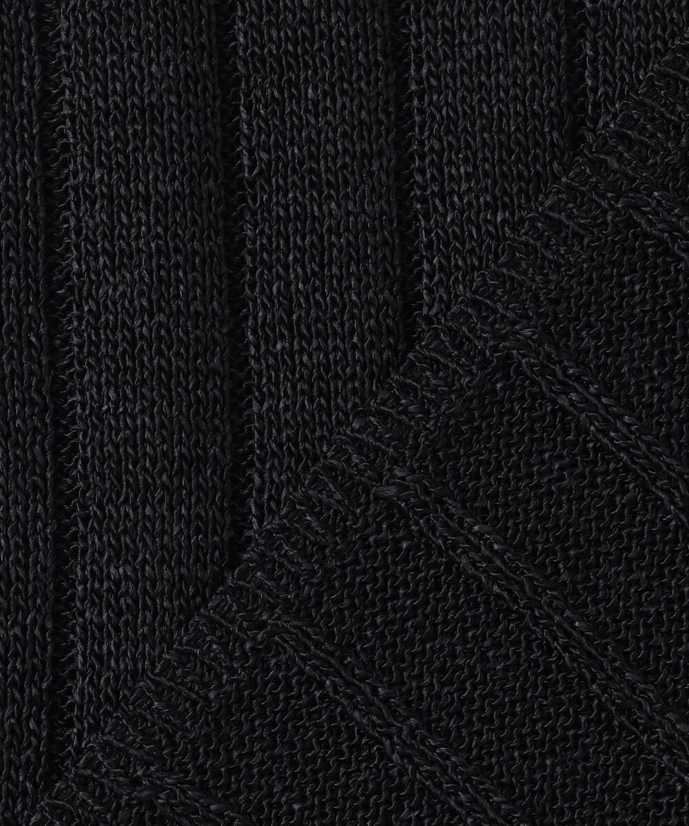 BEIGE， OPTICAL /  ペーパーヤーン Vネックリブニット 