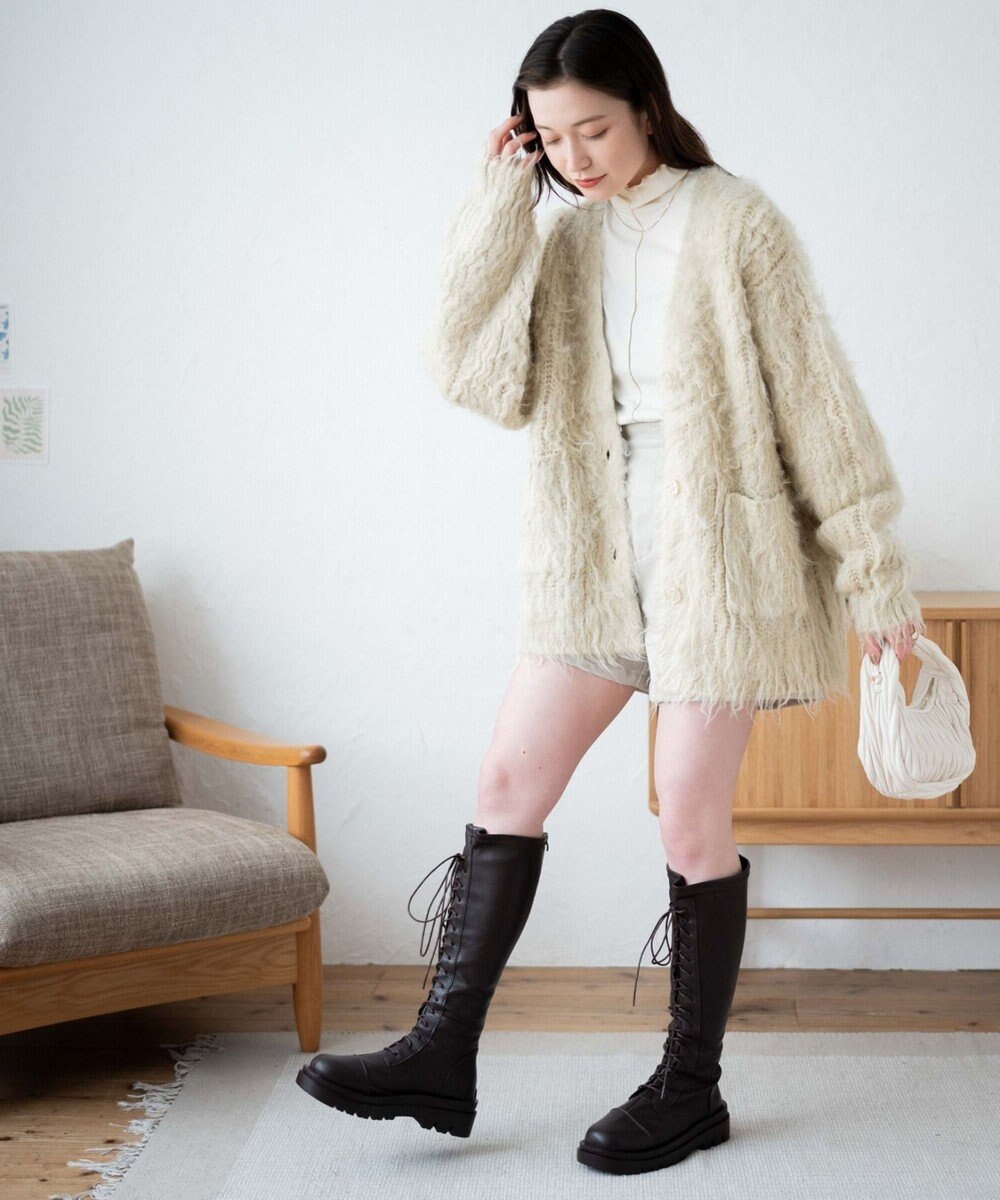 WEGO 【軽量】ブラッシュニットBIGカーディガン 