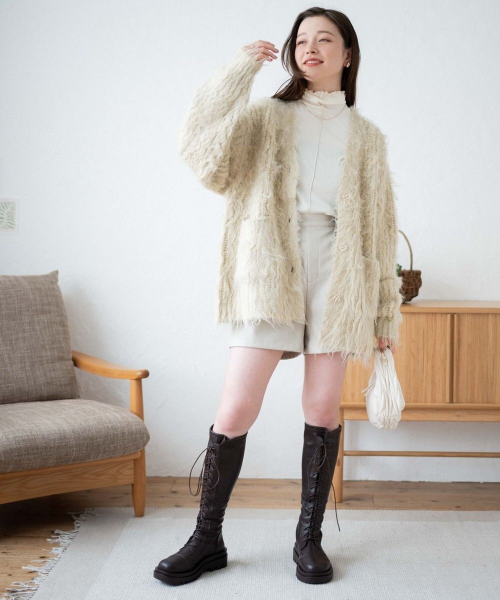 WEGO 【軽量】ブラッシュニットBIGカーディガン 