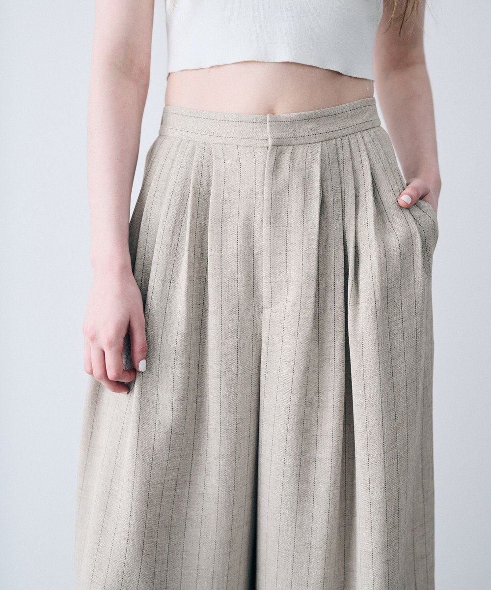 uncrave リネンライクツイル ワイドパンツ 