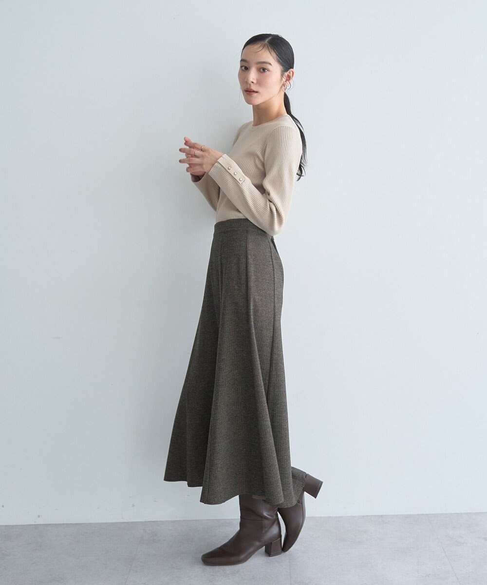 YECCA VECCA 袖釦クルーネックリブニット 