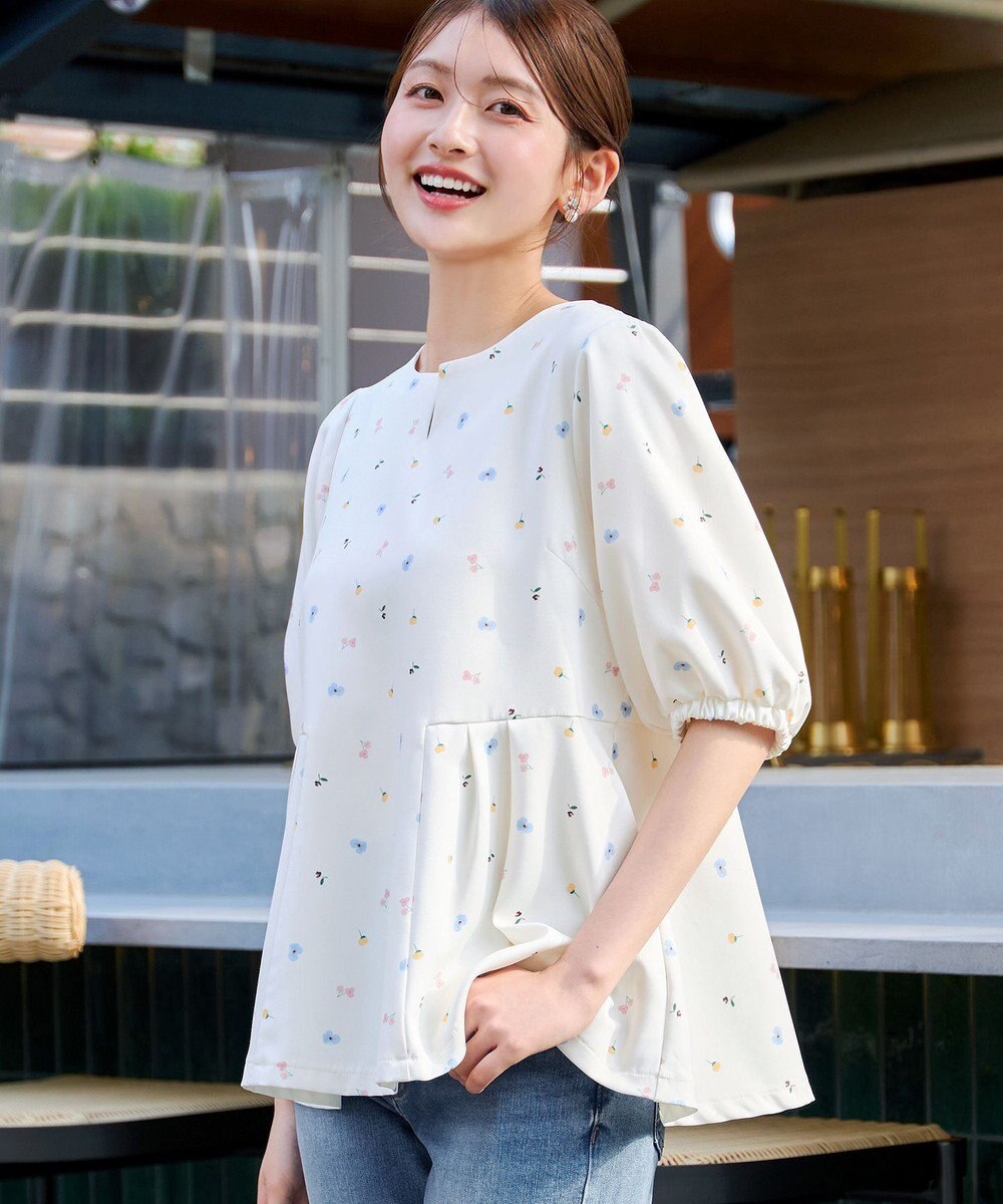 Tiaclasse 花柄プリントカットソーチュニック 
