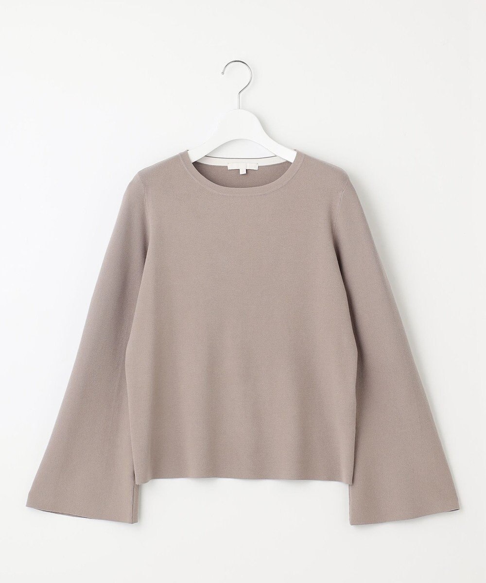 自由区 【セットアップ対応・洗える】レーヨンストレッチフレアスリーブ ニット 