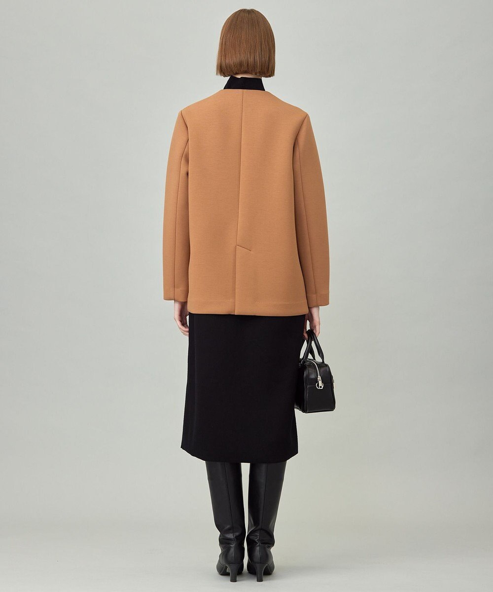 ICB L 【洗える】コンパクトWフェイス ノーカラージャケット 